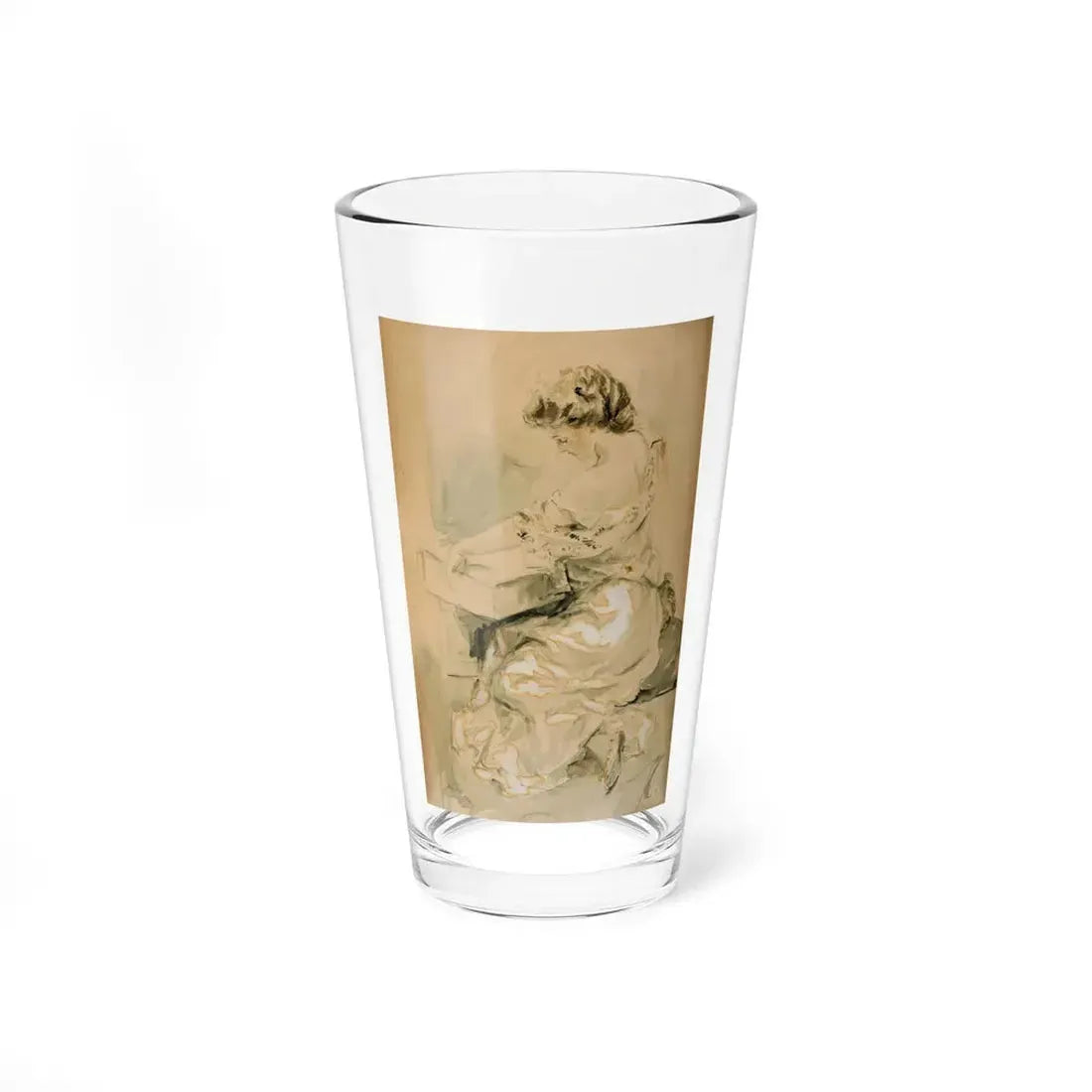 Seated Woman (Magazine Illustration) Pint Glass 16oz 16oz - Go Mug Yourself