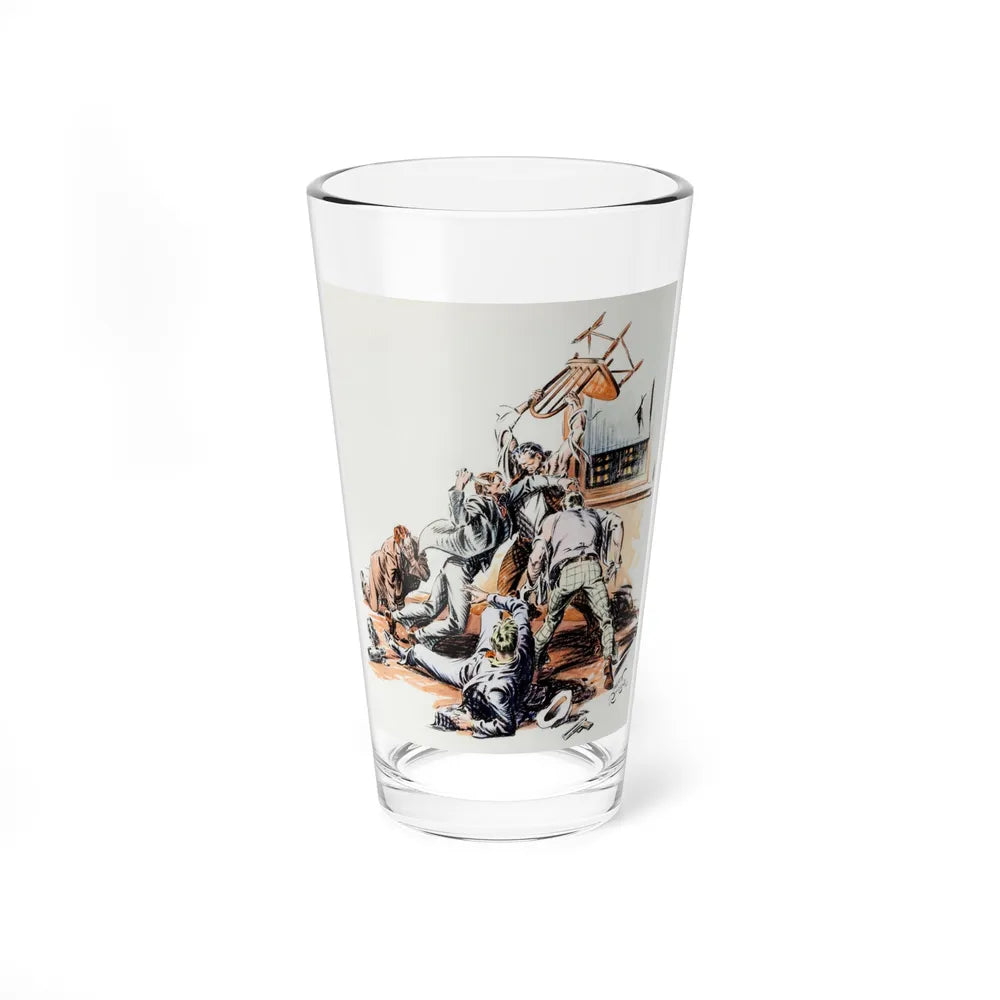 Secret Agent X-9 Comic Strip Promotional Illustration (King Features Syndicate, c. 1933) (Magazine Illustration) Pint Glass 16oz 16oz - Go Mug Yourself