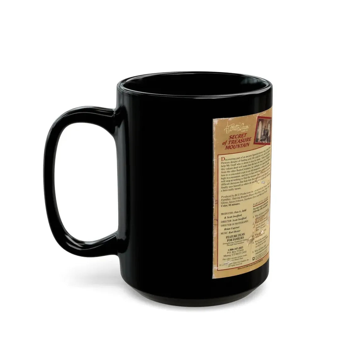 SECRET OF TREASURE MOUNTAIN (VHS COVER) - Black Coffee Mug - Go Mug Yourself