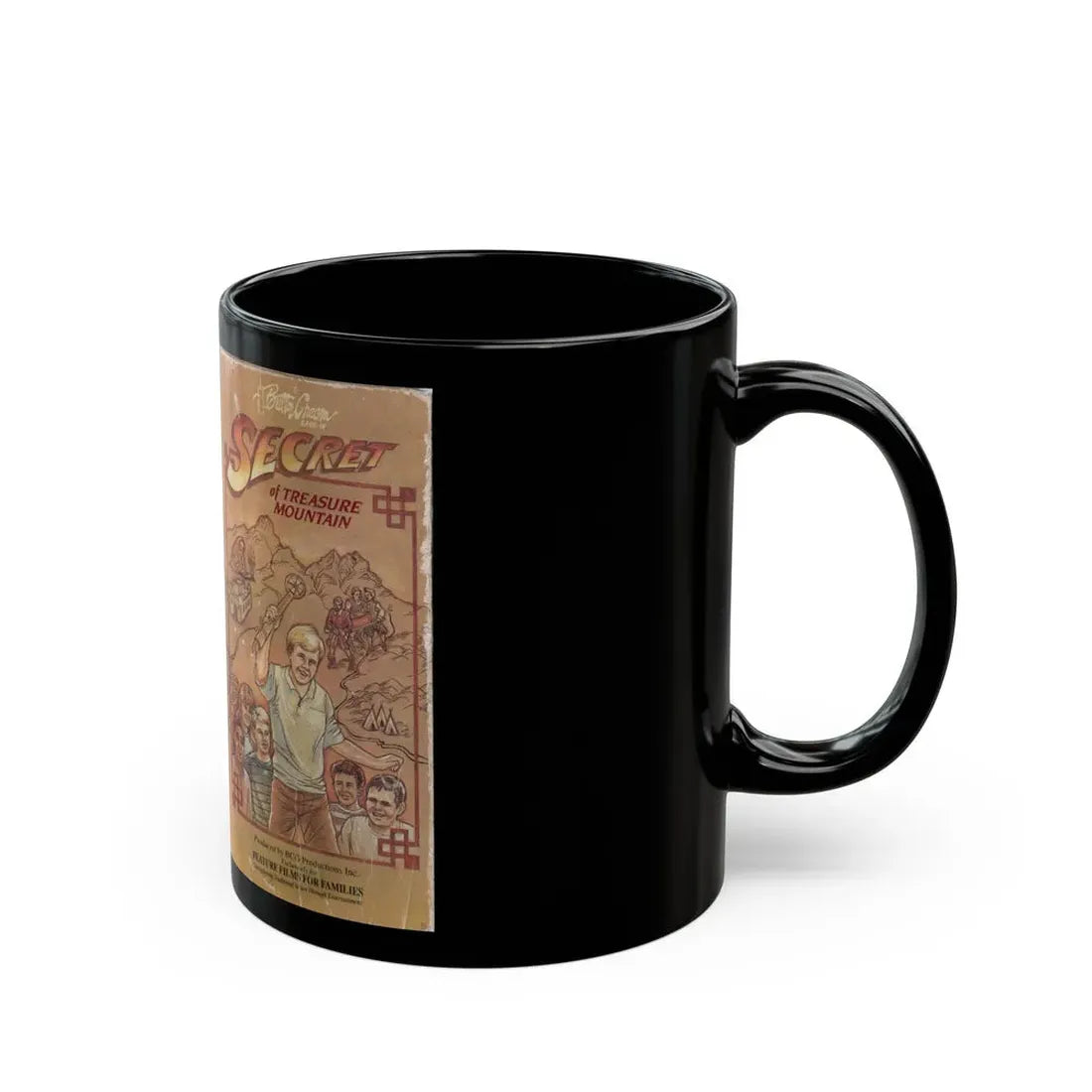 SECRET OF TREASURE MOUNTAIN (VHS COVER) - Black Coffee Mug - Go Mug Yourself