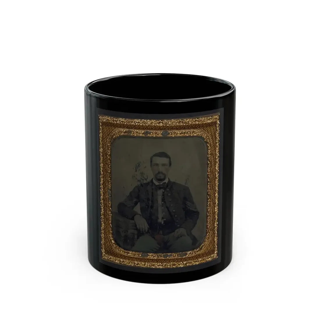 Sergeant B. F. Smith Of Company B, 52nd Virginia Infantry Regiment, And Company F, 1st Virginia Cavalry Regiment (U.S. Civil War) Black Coffee Mug 11oz - Go Mug Yourself