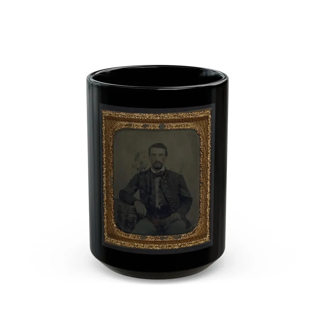 Sergeant B. F. Smith Of Company B, 52nd Virginia Infantry Regiment, And Company F, 1st Virginia Cavalry Regiment (U.S. Civil War) Black Coffee Mug 15oz - Go Mug Yourself