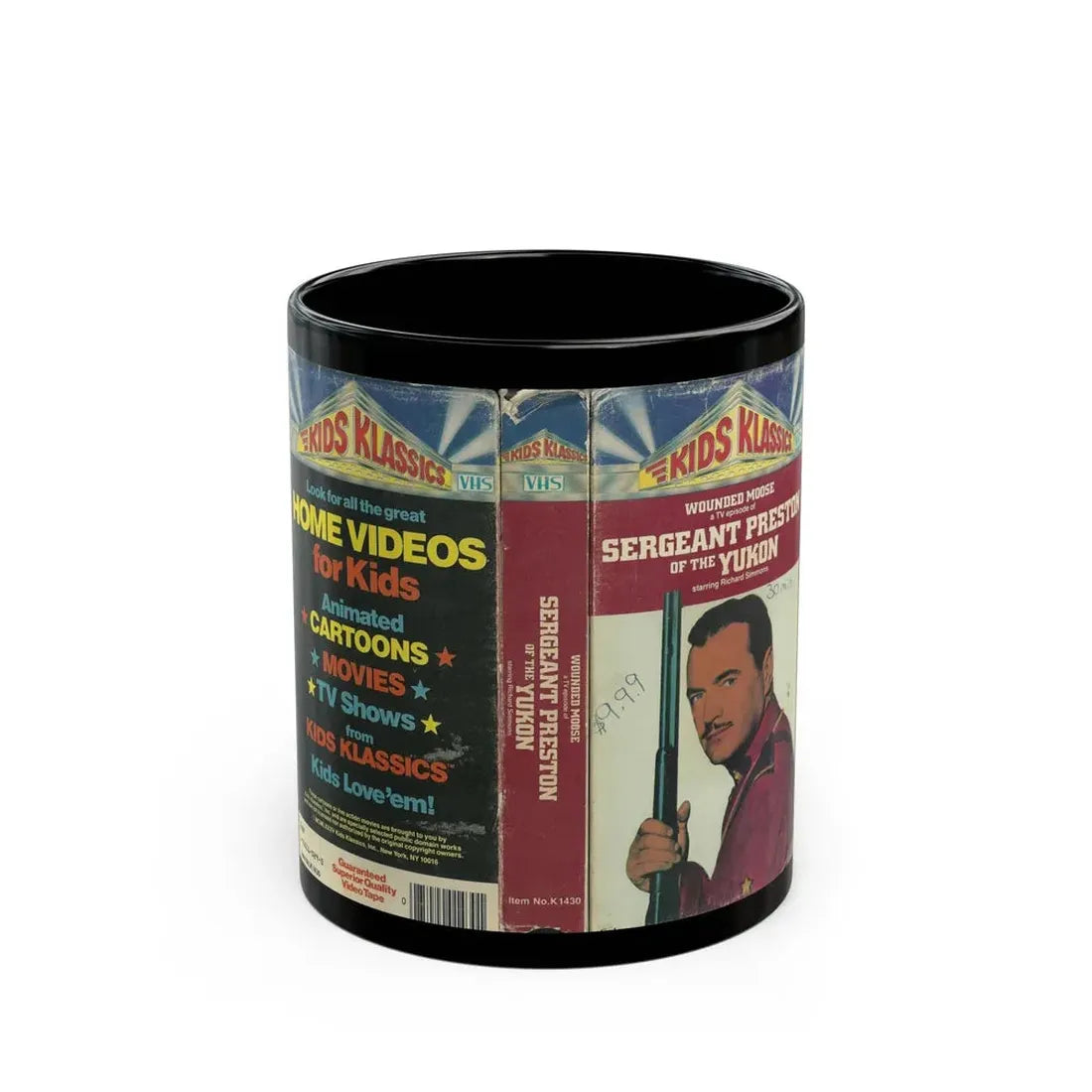 SERGEANT PRESTON OF THE YUKON WOUNDED MOUSE (VHS COVER) - Black Coffee Mug 11oz - Go Mug Yourself