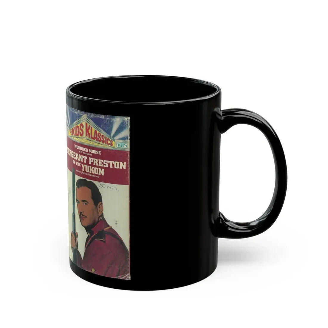 SERGEANT PRESTON OF THE YUKON WOUNDED MOUSE (VHS COVER) - Black Coffee Mug - Go Mug Yourself