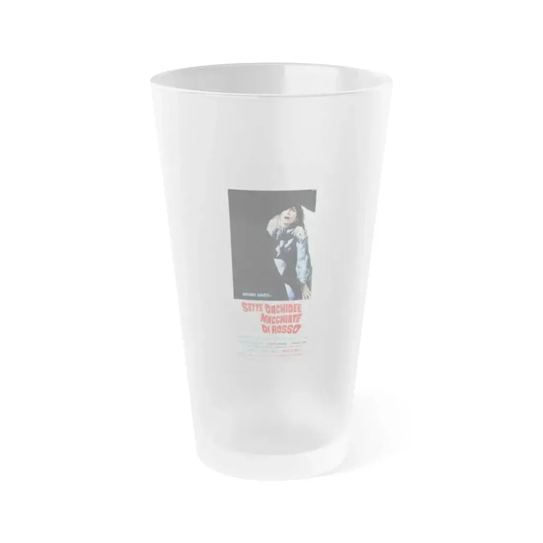 SEVEN BLOODSTAINED ORCHIDS (ITALIAN) 1972 Movie Poster - Frosted Pint Glass 16oz 16oz Frosted - Go Mug Yourself