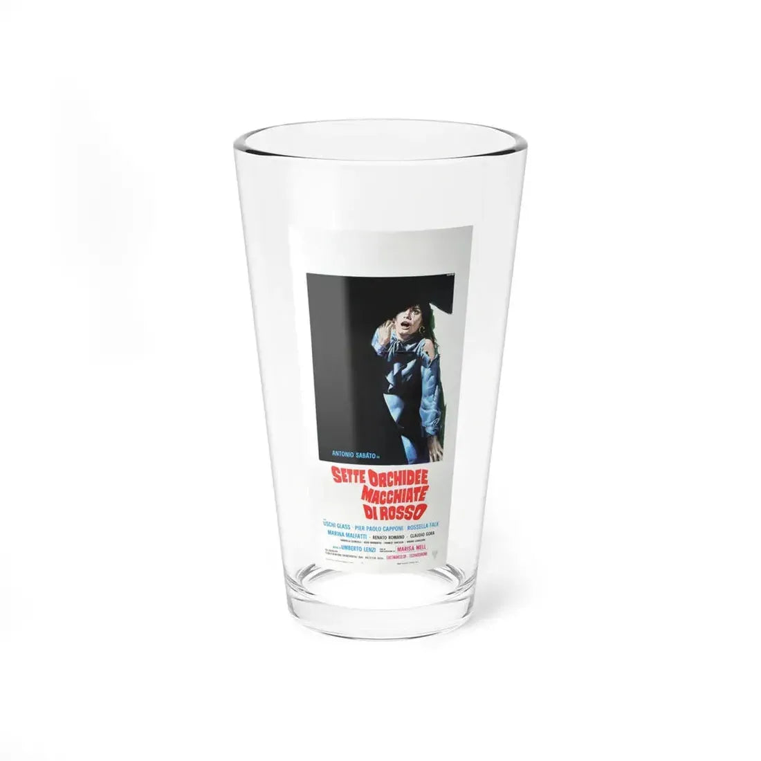 SEVEN BLOODSTAINED ORCHIDS (ITALIAN) 1972 Movie Poster - Pint Glass 16oz 16oz - Go Mug Yourself