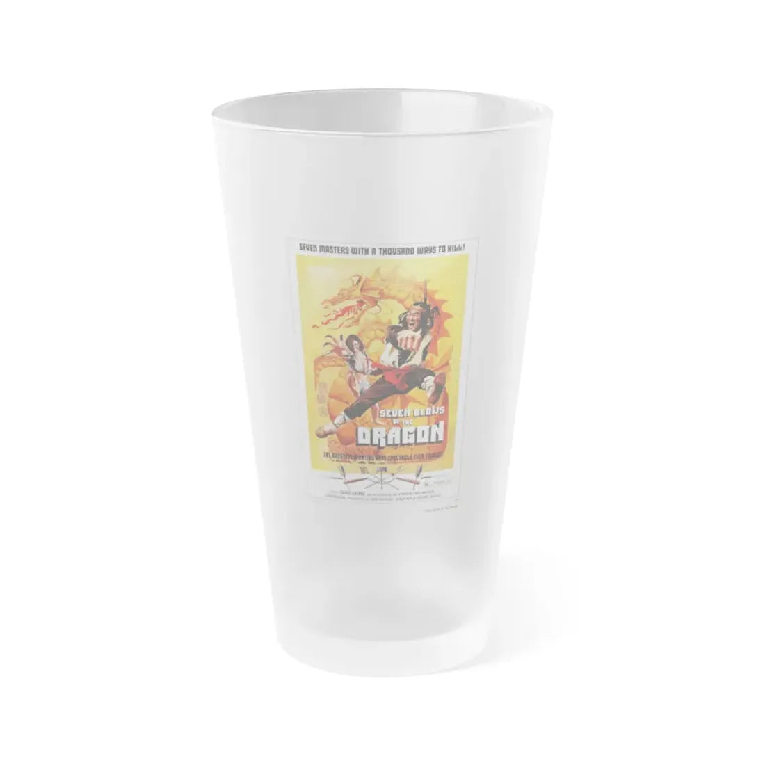 SEVEN BLOWS OF THE DRAGON 1972 Movie Poster - Frosted Pint Glass 16oz 16oz Frosted - Go Mug Yourself