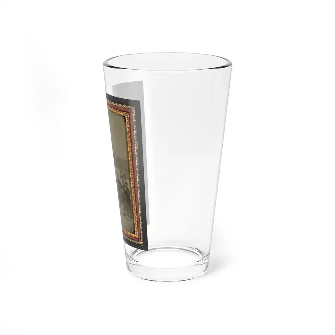 Seven Unidentified Soldiers In Union Uniforms With Drum And Stacked Rifles In Front Of Tent (U.S. Civil War) Pint Glass 16oz - Go Mug Yourself