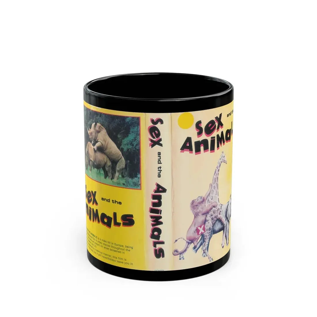 SEX AND THE ANIMALS (VHS COVER) - Black Coffee Mug 11oz - Go Mug Yourself