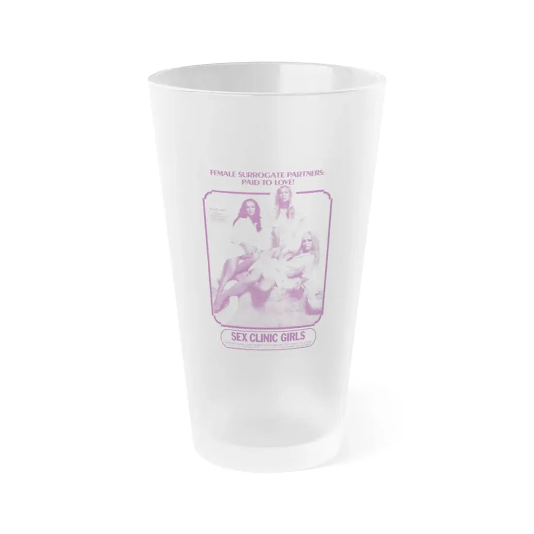 SEX CLINIC GIRLS 1973 Movie Poster - Frosted Pint Glass 16oz 16oz Frosted - Go Mug Yourself