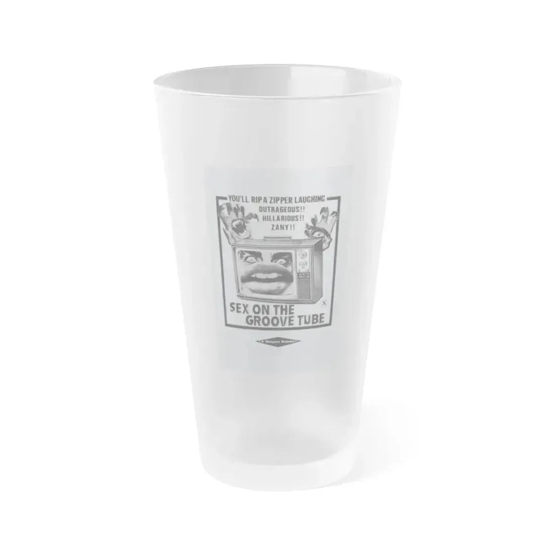 SEX ON THE GROOVE TUBE (THE CASE OF THE FULL MOON MURDERS) 1973 Movie Poster - Frosted Pint Glass 16oz 16oz Frosted - Go Mug Yourself