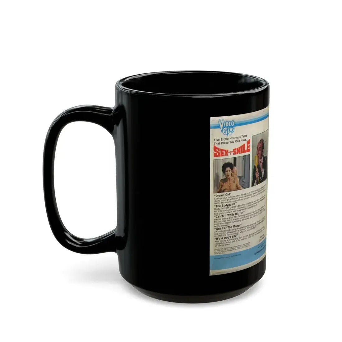 SEX WITH A SMILE STARRING MARTY FELDMAN (VHS COVER) - Black Coffee Mug - Go Mug Yourself