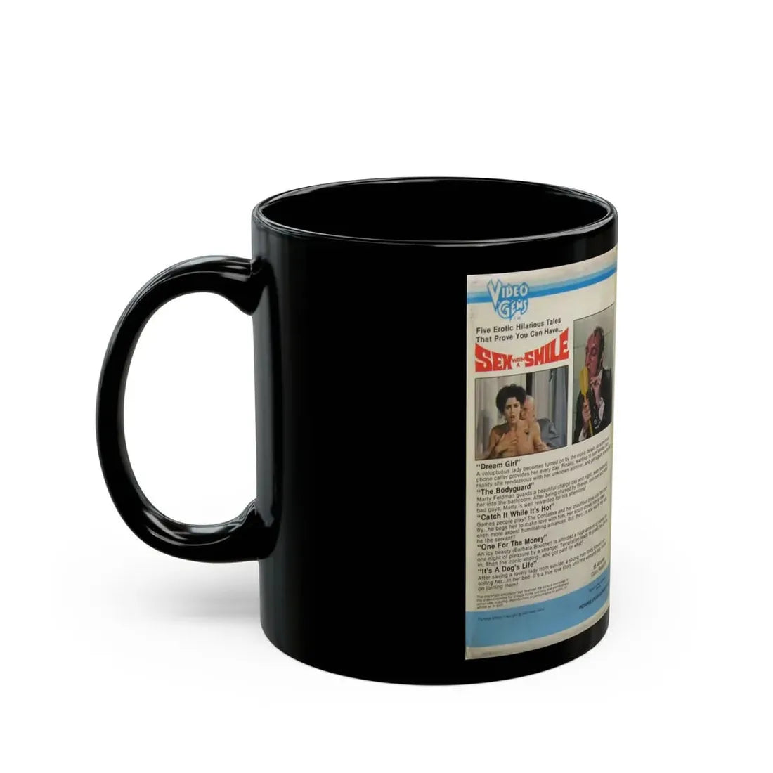 SEX WITH A SMILE STARRING MARTY FELDMAN (VHS COVER) - Black Coffee Mug - Go Mug Yourself
