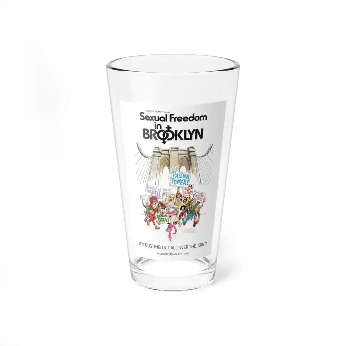 SEXUAL FREEDOM IN BROOKLYN 1975 Movie Poster - Pint Glass 16oz 16oz - Go Mug Yourself