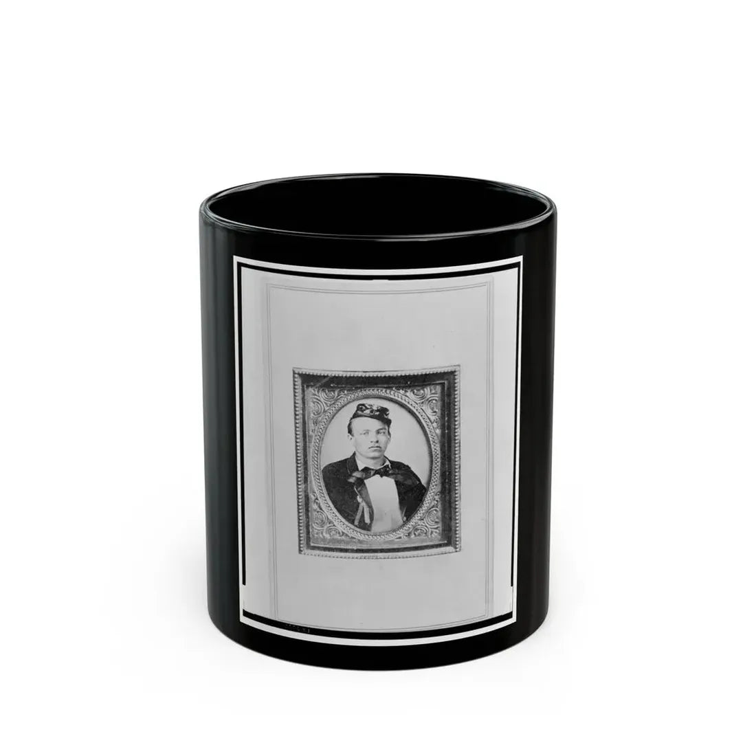 Sgt. Hermann Reintanz, Head-And-Shoulders Portrait, Facing Front (U.S. Civil War) Black Coffee Mug 11oz - Go Mug Yourself