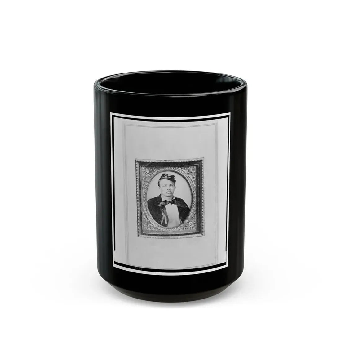 Sgt. Hermann Reintanz, Head-And-Shoulders Portrait, Facing Front (U.S. Civil War) Black Coffee Mug 15oz - Go Mug Yourself