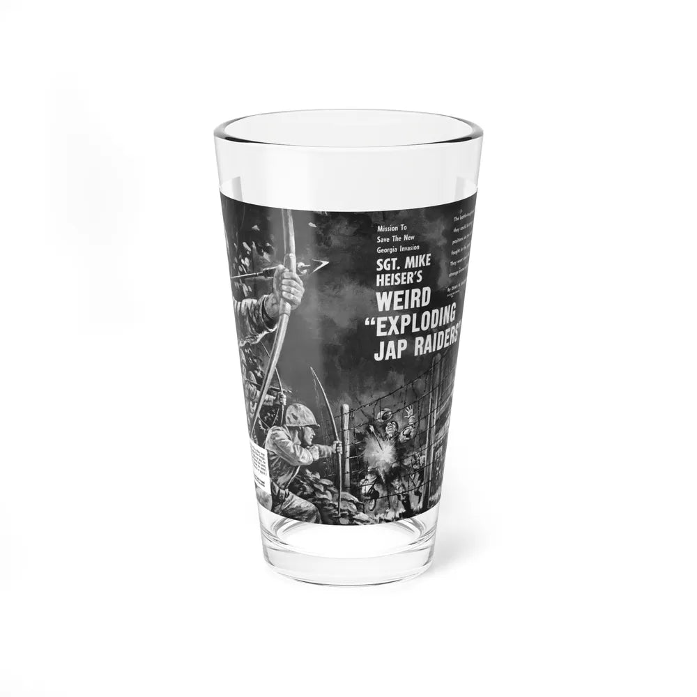 Sgt. Mike Heiser's Weird Exploding Jap Raiders, Action For Men, September 1965 (Magazine Illustration) Pint Glass 16oz 16oz - Go Mug Yourself