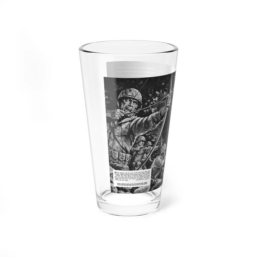Sgt. Mike Heiser's Weird Exploding Jap Raiders, Action For Men, September 1965 (Magazine Illustration) Pint Glass 16oz - Go Mug Yourself