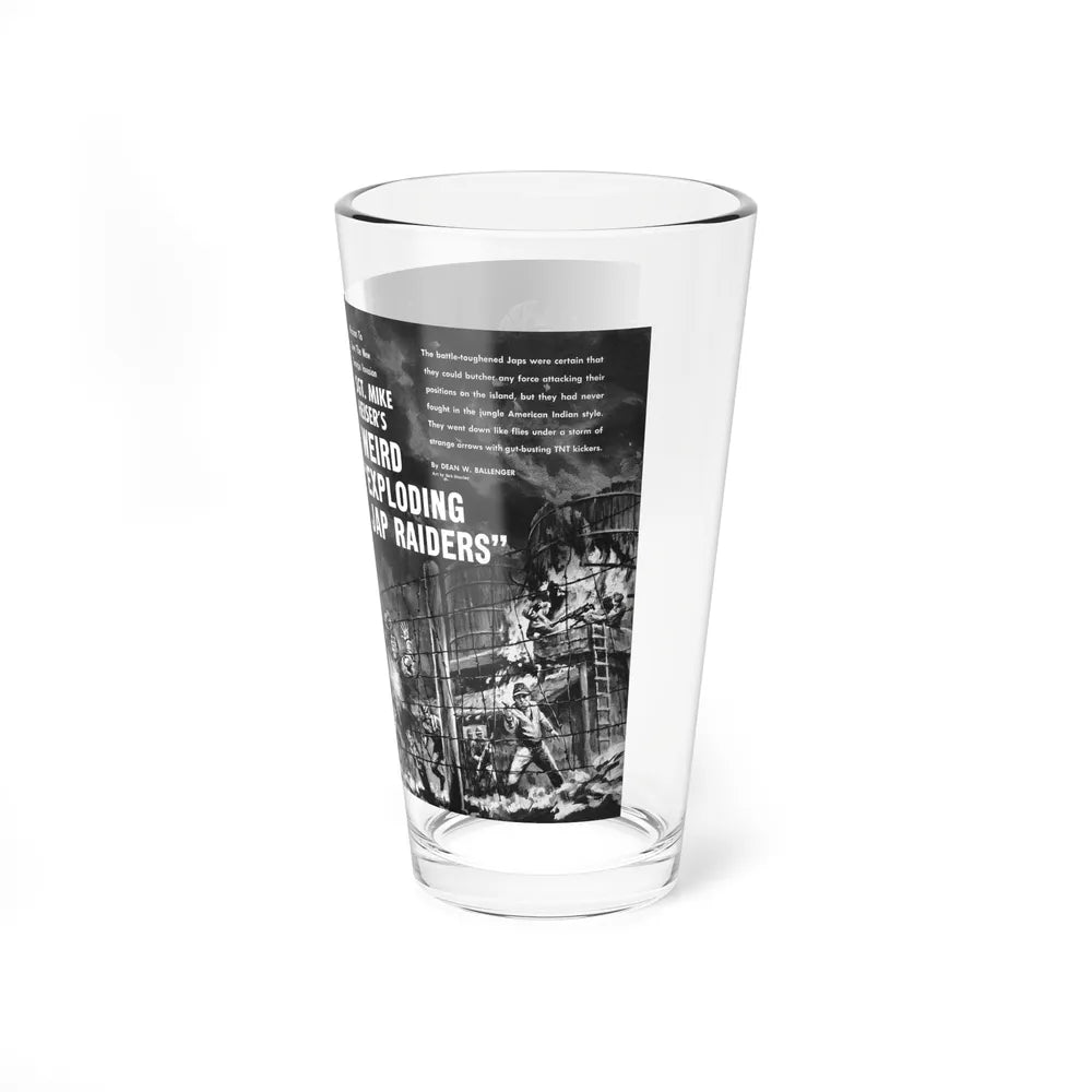 Sgt. Mike Heiser's Weird Exploding Jap Raiders, Action For Men, September 1965 (Magazine Illustration) Pint Glass 16oz - Go Mug Yourself