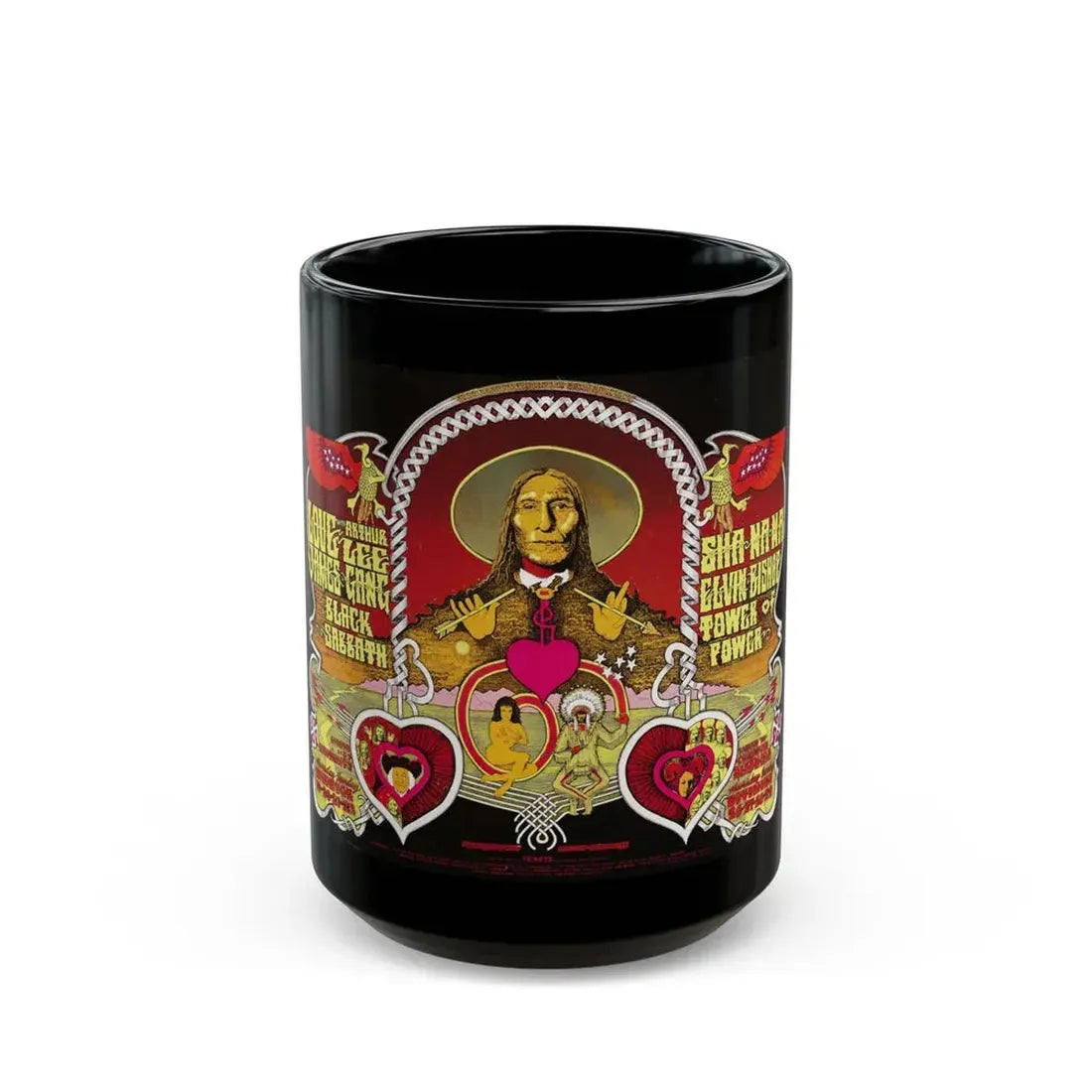 Sha Na Na 1970 (Music Poster) Black Coffee Mug 15oz - Go Mug Yourself