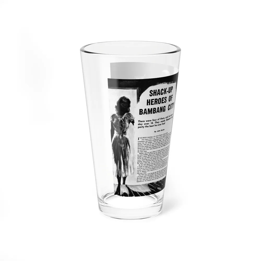 Shack-Up Heroes of Bambang City, True War, July 1958 (Magazine Illustration) Pint Glass 16oz - Go Mug Yourself
