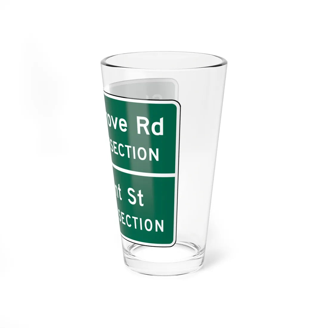 Shad Grove Rd NEXT INTERSECTION Pleasant St 2ND IN MUTCD D3-2b (Florida) (Road Sign) Pint Glass 16oz - Go Mug Yourself