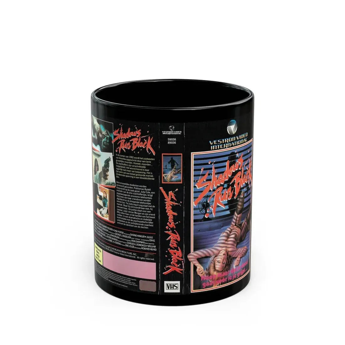 SHADOWS RUN BLACK (VHS COVER) - Black Coffee Mug 11oz - Go Mug Yourself