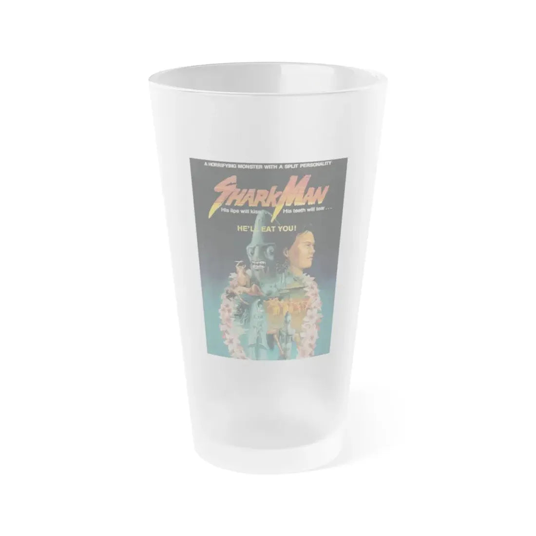 SHARKMAN (UNRELEASED) Movie Poster - Frosted Pint Glass 16oz 16oz Frosted - Go Mug Yourself