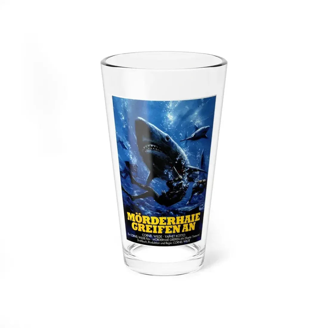 SHARKS TREASURE (GERMAN) 1975 Movie Poster - Pint Glass 16oz 16oz - Go Mug Yourself