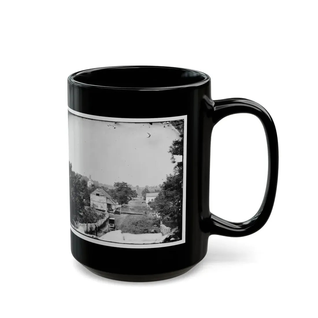 Sharpsburg, Md. View With Episcopal Church In Distance (U.S. Civil War) Black Coffee Mug - Go Mug Yourself