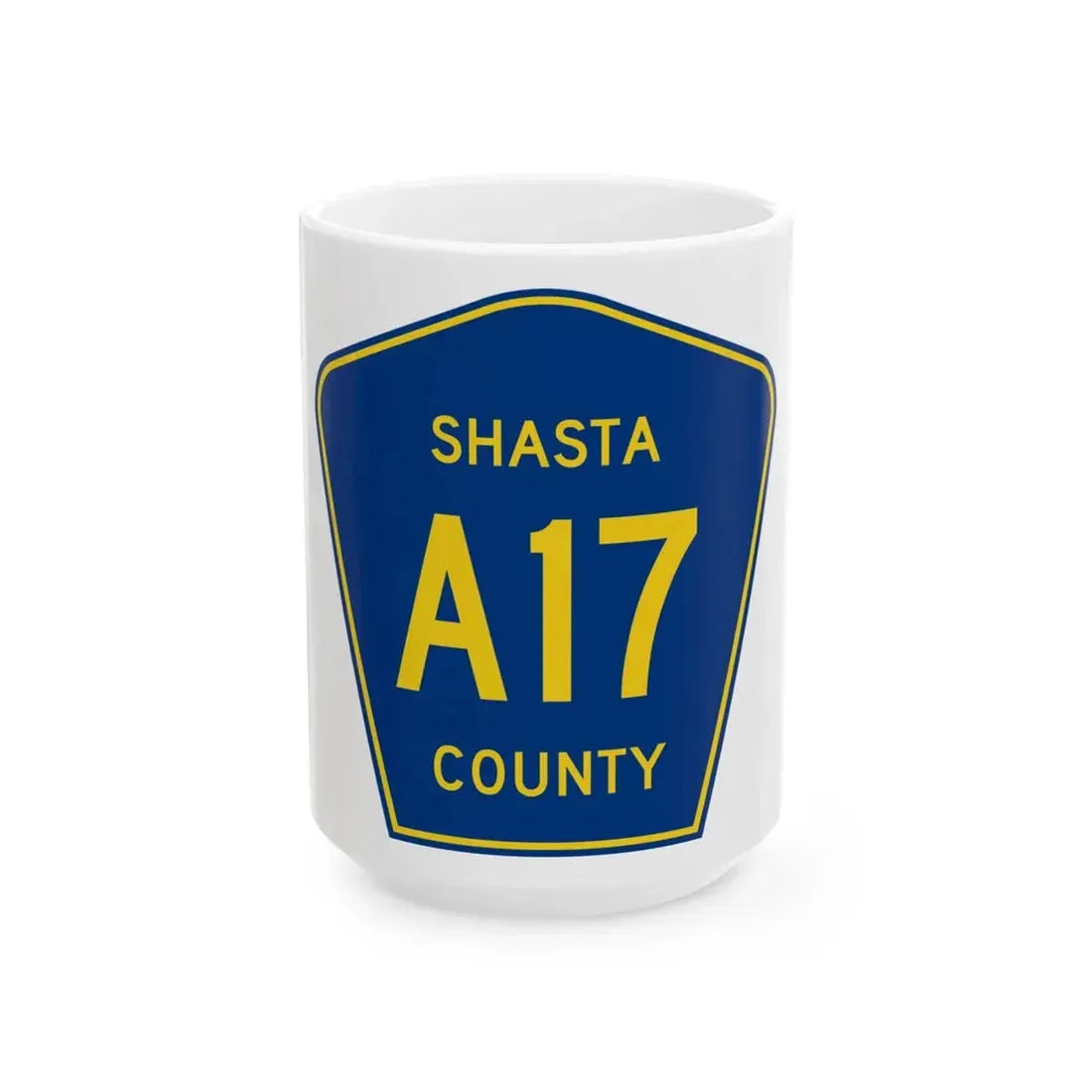 Shasta County A17 (California) (Road Sign) White Coffee Mug 15oz - Go Mug Yourself