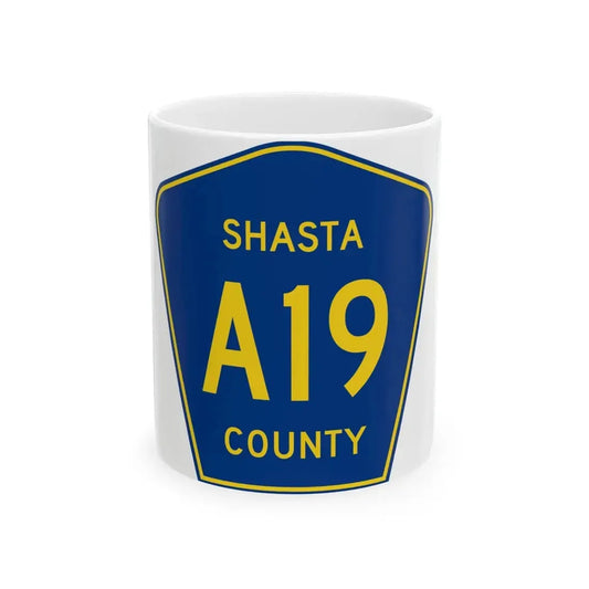 Shasta County A19 (California) (Road Sign) White Coffee Mug 11oz - Go Mug Yourself