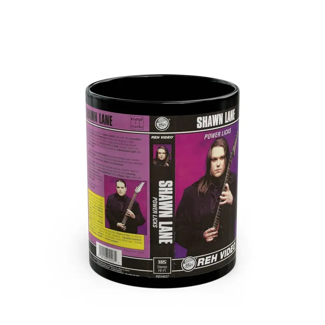 SHAWN LANE POWER LICKS (VHS COVER) - Black Coffee Mug 11oz - Go Mug Yourself