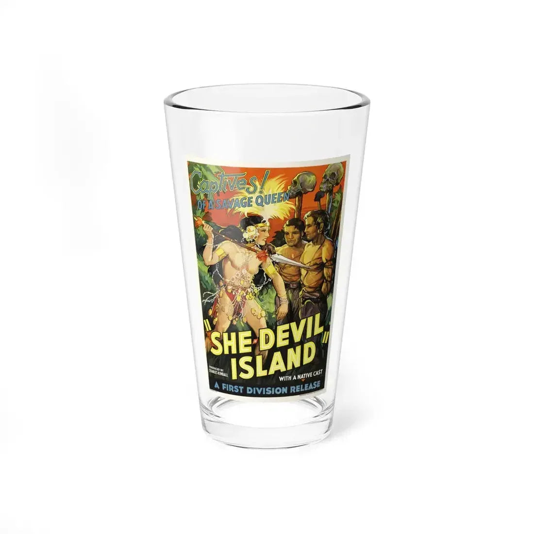 SHE-DEVIL ISLAND (2) Movie Poster - Pint Glass 16oz 16oz - Go Mug Yourself