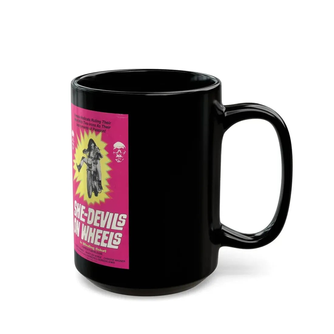 SHE DEVILS ON WHEELS (VHS COVER) - Black Coffee Mug - Go Mug Yourself