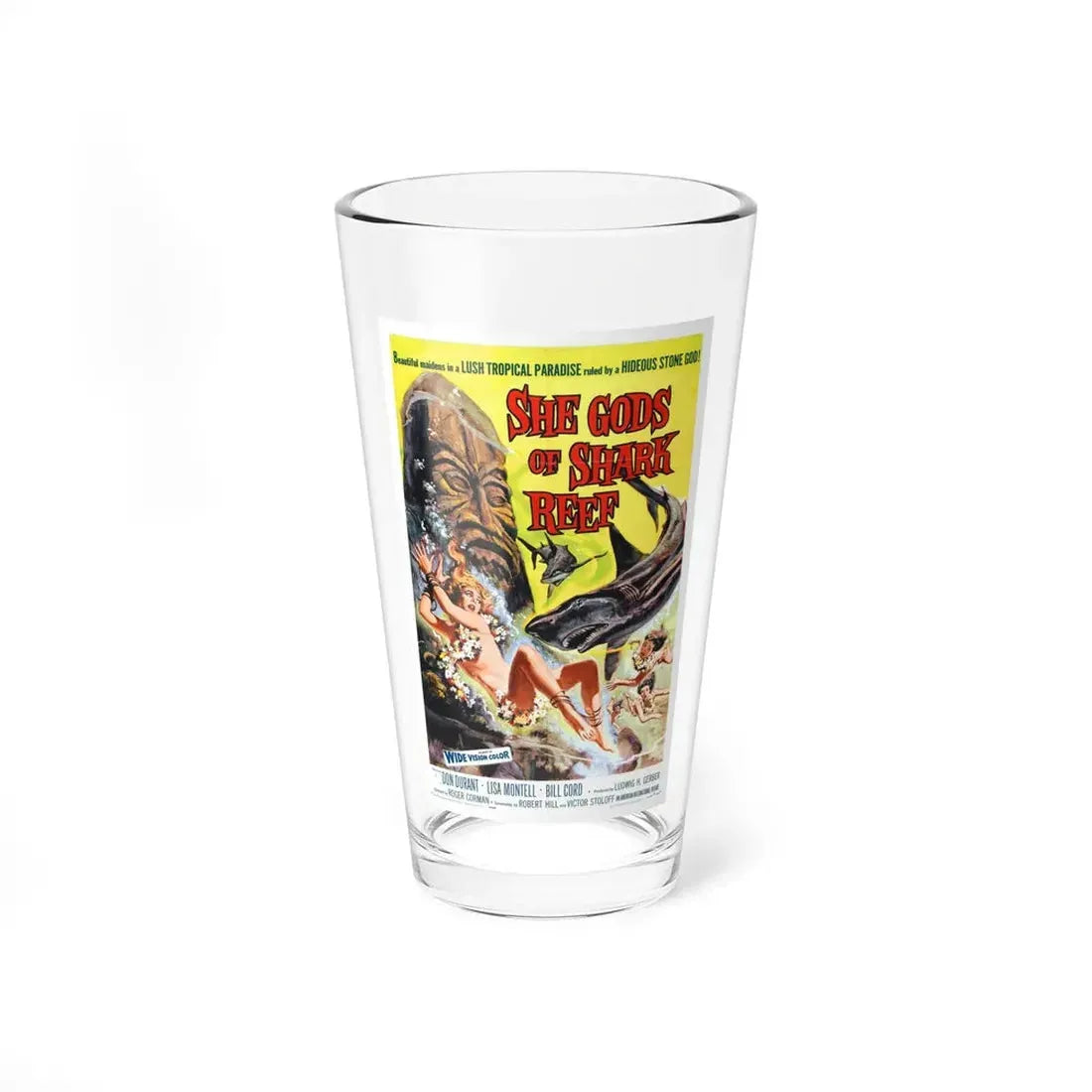 SHE GODS OF SHARK REEF 1958 Movie Poster - Pint Glass 16oz 16oz - Go Mug Yourself