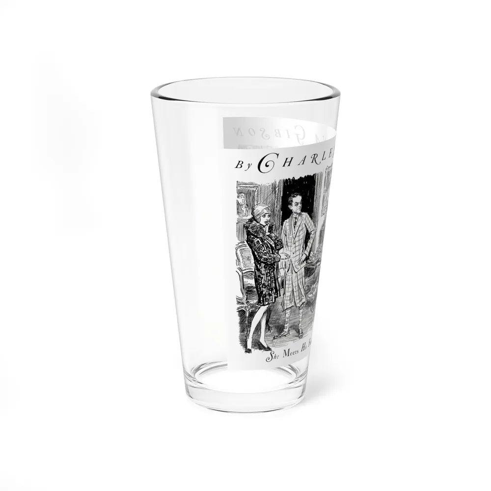 She Meets His Family for the First Time, Cosmopolitan, December 1929 (Magazine Illustration) Pint Glass 16oz - Go Mug Yourself
