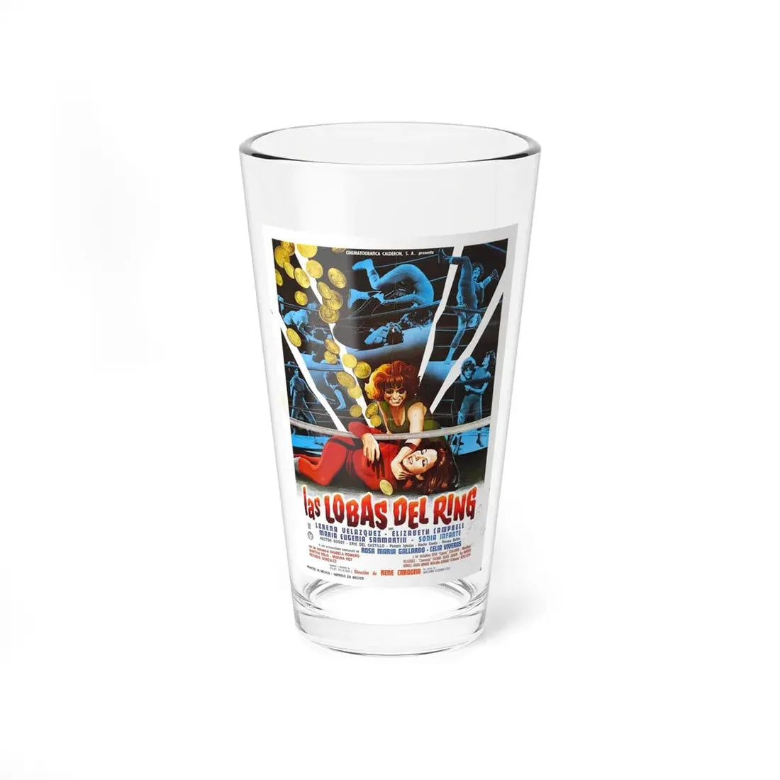 SHE WOLVES OF THE RING 1965 Movie Poster - Pint Glass 16oz 16oz - Go Mug Yourself