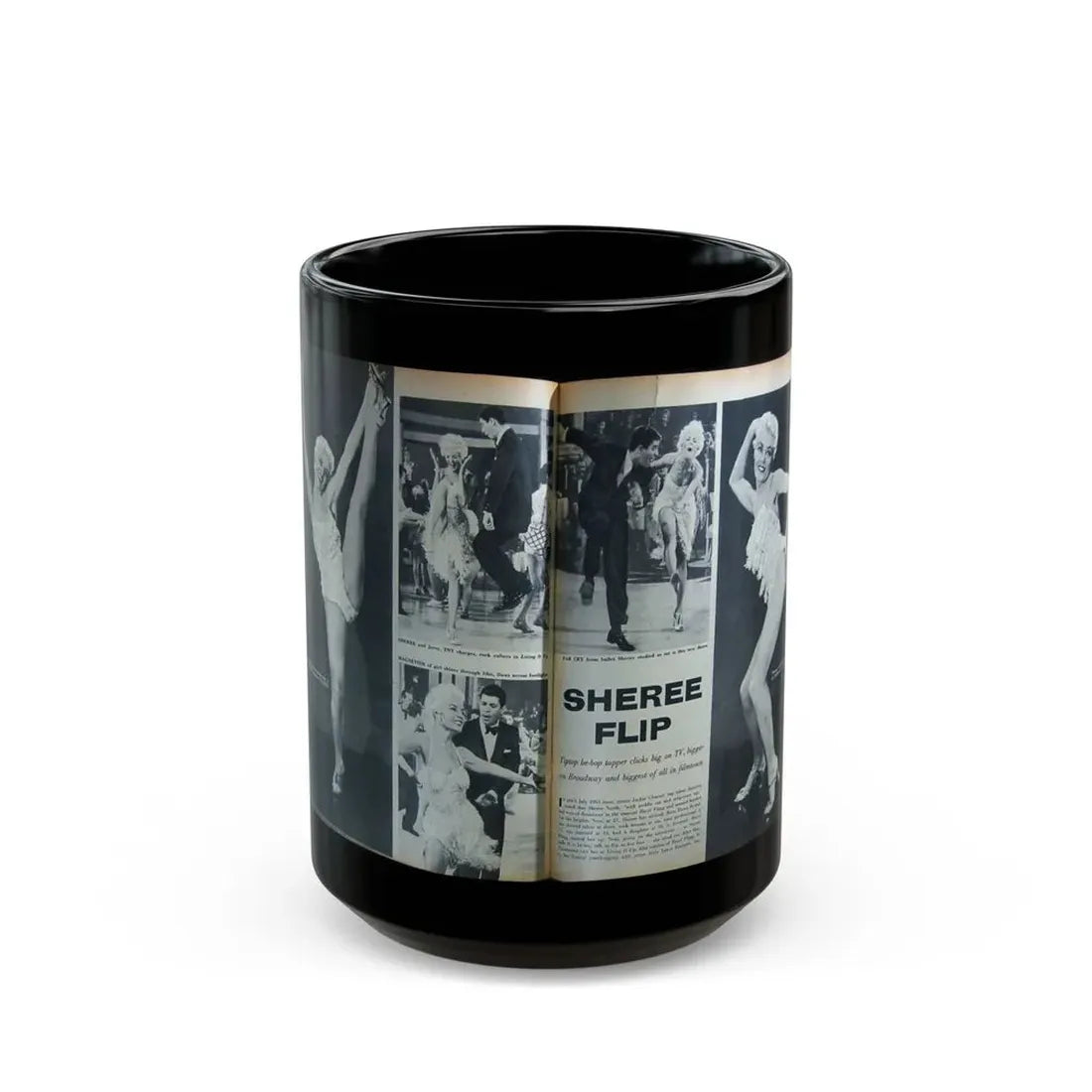 Sheree North #128 - Mag. Article (Vintage Female Icon) Black Coffee Mug 15oz - Go Mug Yourself