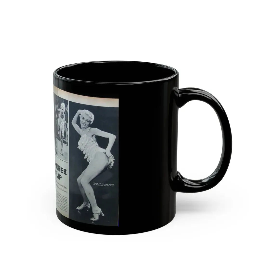 Sheree North #128 - Mag. Article (Vintage Female Icon) Black Coffee Mug - Go Mug Yourself
