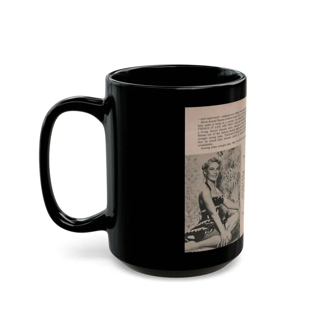 Sheree North #149 - Pages 4 & 5 from 66 PHOTOGRAPHS OF Sheree NORTH U.K. Pocket Mag. (Vintage Female Icon) Black Coffee Mug - Go Mug Yourself