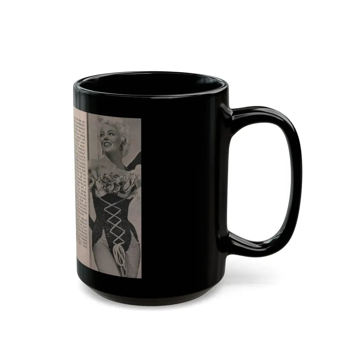 Sheree North #150 - Pages 6 & 7 from 66 PHOTOGRAPHS OF Sheree NORTH U.K. Pocket Mag. (Vintage Female Icon) Black Coffee Mug - Go Mug Yourself