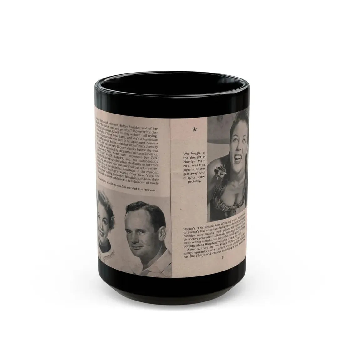 Sheree North #152 - Pages 10 & 11 from 66 PHOTOGRAPHS OF Sheree NORTH U.K. Pocket Mag. (Vintage Female Icon) Black Coffee Mug 15oz - Go Mug Yourself