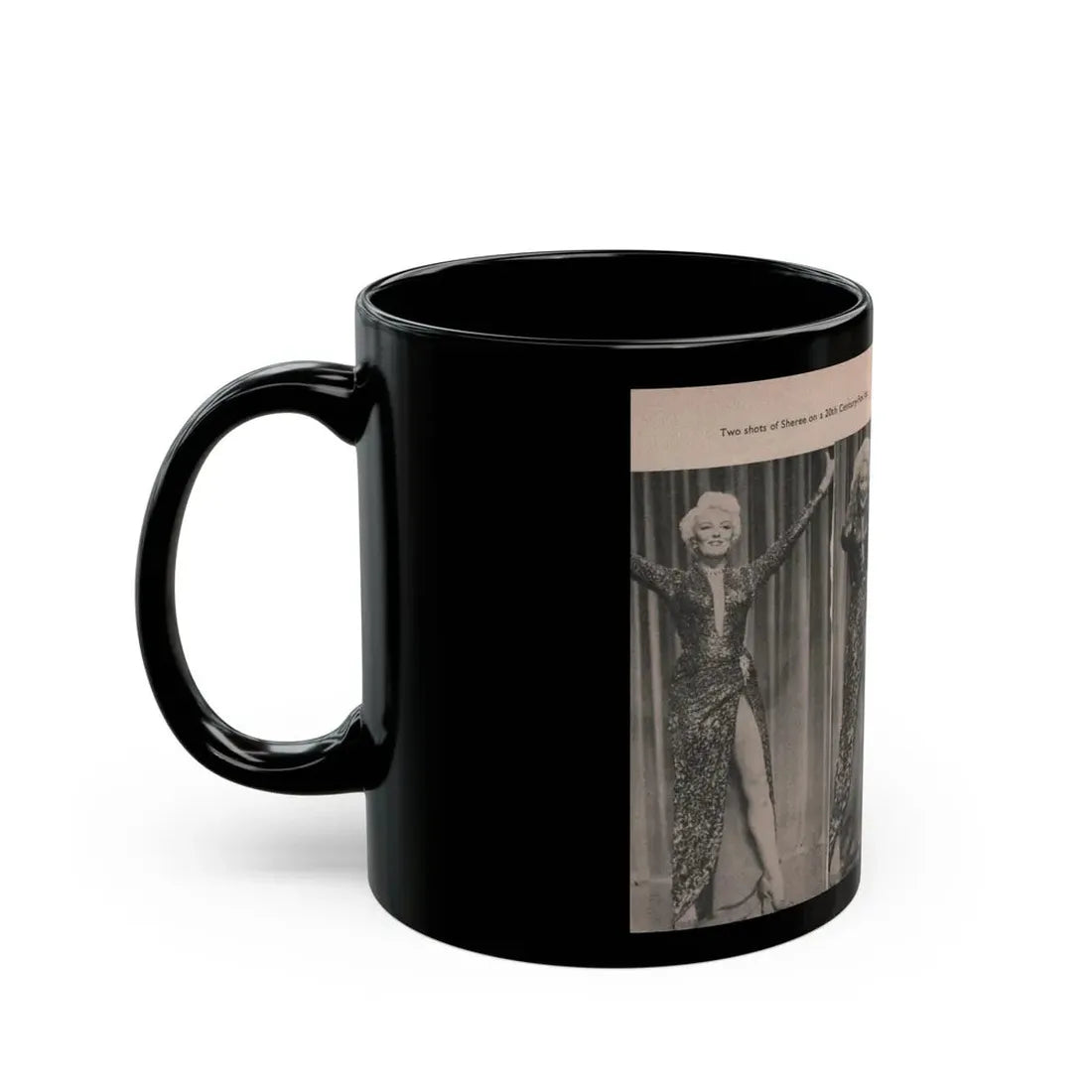 Sheree North #153 - Pages 12 & 13 from 66 PHOTOGRAPHS OF Sheree NORTH U.K. Pocket Mag. (Vintage Female Icon) Black Coffee Mug - Go Mug Yourself