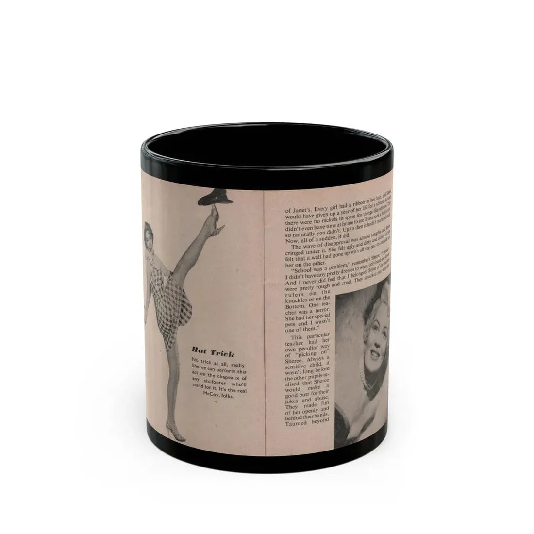 Sheree North #158 - Pages 22 & 23 from 66 PHOTOGRAPHS OF Sheree NORTH U.K. Pocket Mag. (Vintage Female Icon) Black Coffee Mug 11oz - Go Mug Yourself