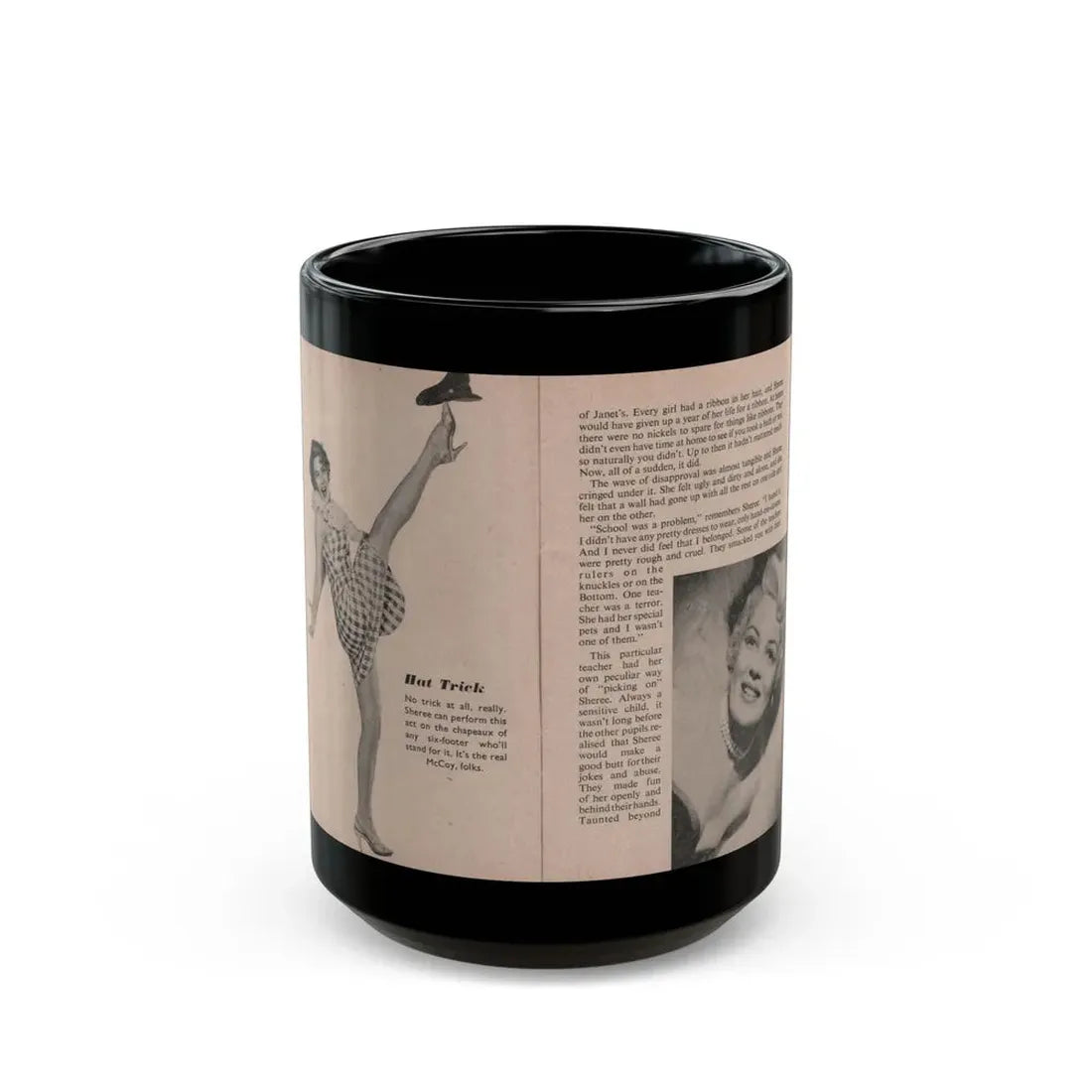 Sheree North #158 - Pages 22 & 23 from 66 PHOTOGRAPHS OF Sheree NORTH U.K. Pocket Mag. (Vintage Female Icon) Black Coffee Mug 15oz - Go Mug Yourself