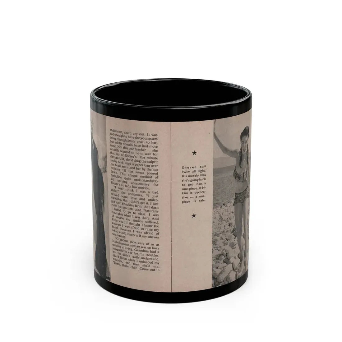 Sheree North #159 - Pages 24 & 25 from 66 PHOTOGRAPHS OF Sheree NORTH U.K. Pocket Mag. (Vintage Female Icon) Black Coffee Mug 11oz - Go Mug Yourself