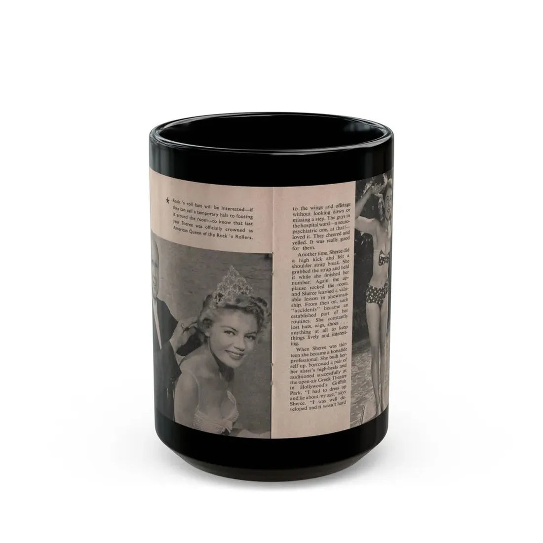 Sheree North #162 - Pages 30 & 31 from 66 PHOTOGRAPHS OF Sheree NORTH U.K. Pocket Mag. (Vintage Female Icon) Black Coffee Mug 15oz - Go Mug Yourself