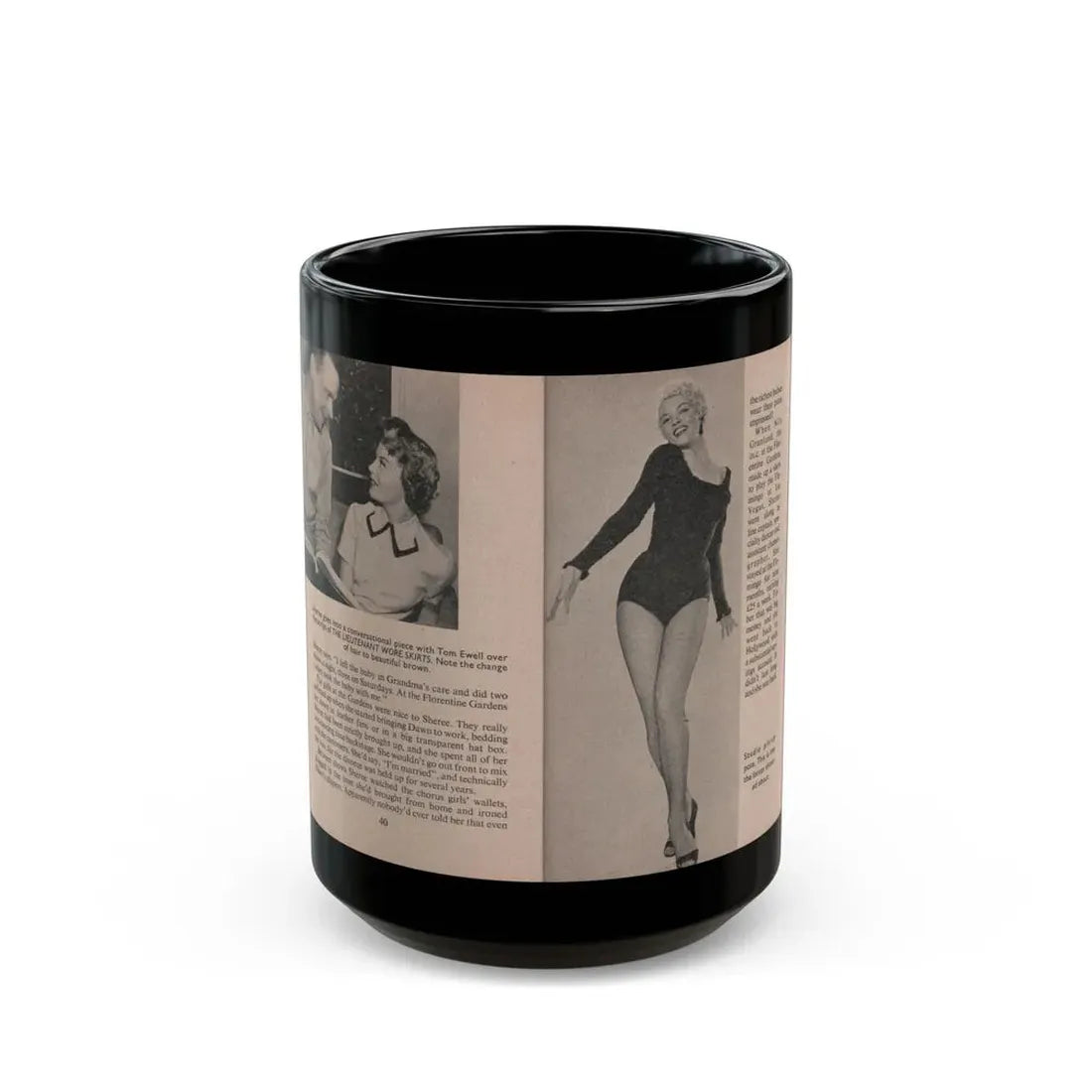 Sheree North #167 - Pages 40 & 41 from 66 PHOTOGRAPHS OF Sheree NORTH U.K. Pocket Mag. (Vintage Female Icon) Black Coffee Mug 15oz - Go Mug Yourself