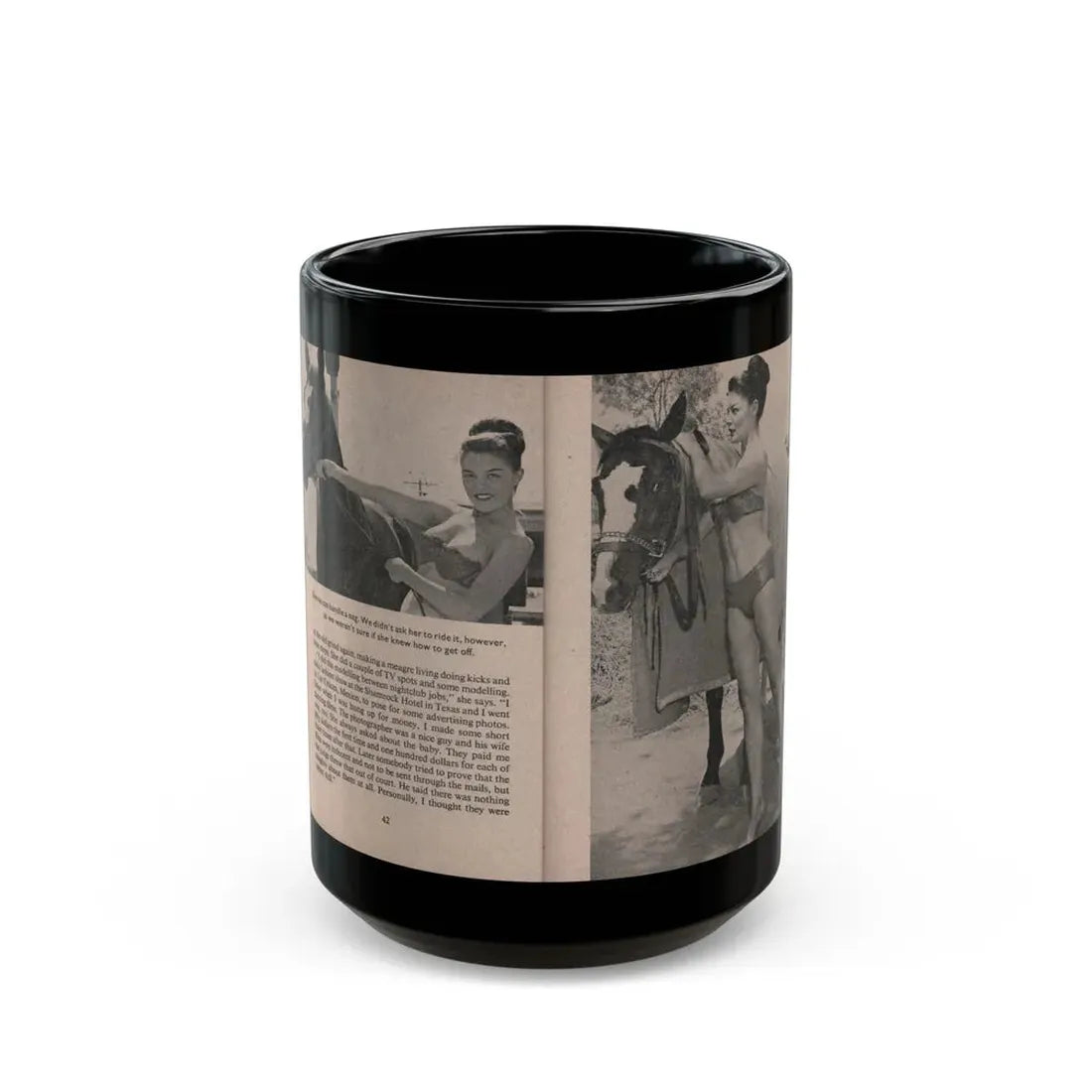 Sheree North #168 - Pages 42 & 43 from 66 PHOTOGRAPHS OF Sheree NORTH U.K. Pocket Mag. (Vintage Female Icon) Black Coffee Mug 15oz - Go Mug Yourself